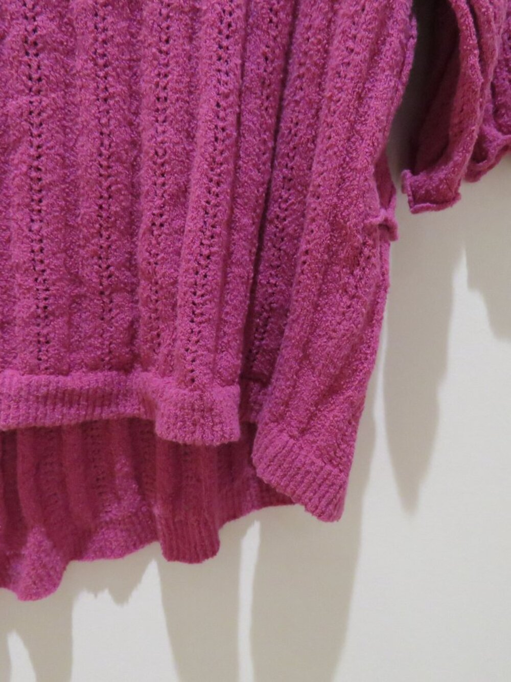 TORRID Cropped Tie-Front Shrug Cardigan Fuschia Red Marl Knit 1X Boho Plus Size - Picture 11 of 13